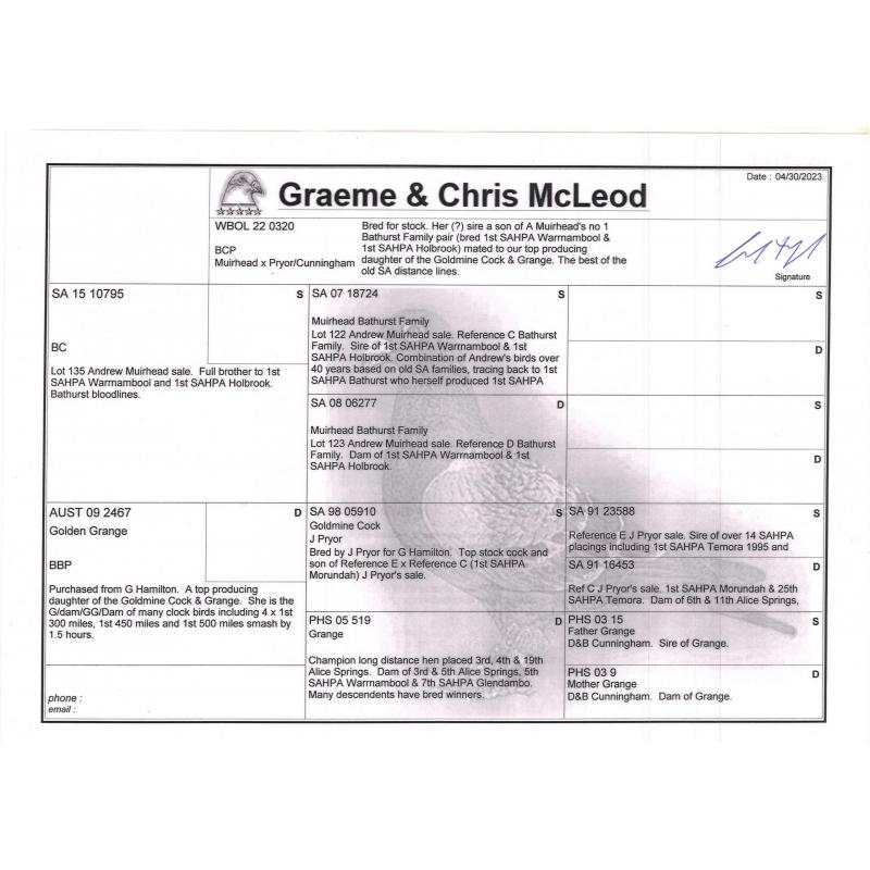Lot 11 0320 BCPC G&C McLeod Top Muirhead & Golden Grange lines
